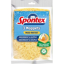 SPONTEX Eponge Passe-Partout Absorbante & Souple 3 éponges