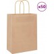 Vidaxl Sacs En Papier 50 Pcs Avec Poignées Marron 21x11x28 Cm