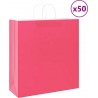 Vidaxl Sacs En Papier 50 Pcs Avec Poignées Rose 45x17x48 Cm