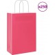 Vidaxl Sacs En Papier 250 Pcs Avec Poignées Rose 21x11x31 Cm