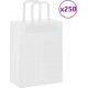 Vidaxl Sacs En Papier 250 Pcs Avec Poignées Blanc 21x11x28 Cm