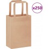 Vidaxl Sacs En Papier 250 Pcs Avec Poignées Marron 15x8x21 Cm
