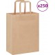 Vidaxl Sacs En Papier 250 Pcs Avec Poignées Marron 21x11x28 Cm