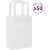 Vidaxl Sacs En Papier 50 Pcs Avec Poignées Blanc 15x8x21 Cm
