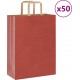 Vidaxl Sacs En Papier 50 Pcs Avec Poignées Rouge 26x12x35 Cm