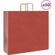 Vidaxl Sacs En Papier 50 Pcs Avec Poignées Rouge 54x15x49 Cm