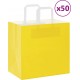 Vidaxl Sacs En Papier 50 Pcs Avec Poignées Jaune 26x17x25 Cm
