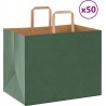 Vidaxl Sacs En Papier 50 Pcs Avec Poignées Vert 32x22x24 Cm