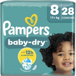 PAMPERS Couches Bébés Baby-Dry 17+Kg Taille 8 x28