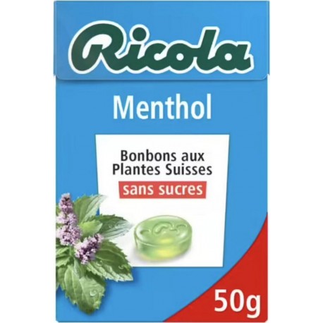 RICOLA SANS SUCRES MENTHOL 50g