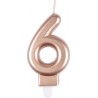 PARIS PRIX Bougie D'anniversaire chiffre 6 7cm Rose Gold