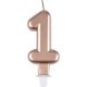 PARIS PRIX Bougie D'anniversaire chiffre 1 7cm Rose Gold
