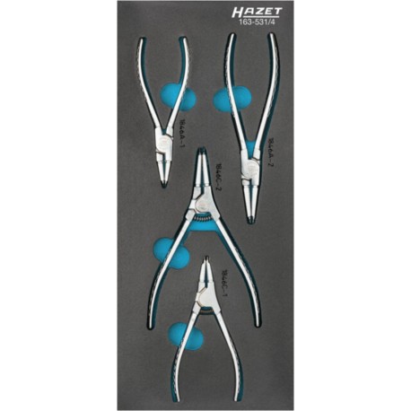 HAZET Jeu de pinces à circlips Hazet 163-531/4, nombre d'outils&nbsp; 4