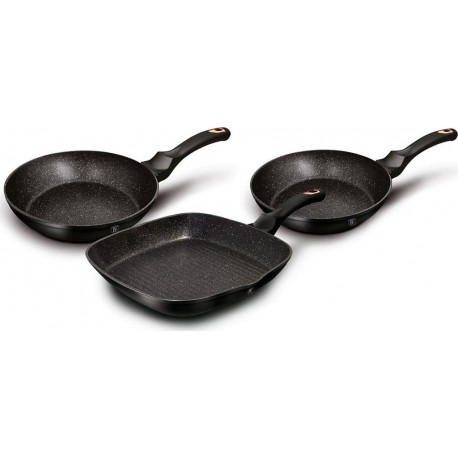 BERLINGER HAUS Batterie de cuisine Black Rose Set 2 Poêles, Grill Induction