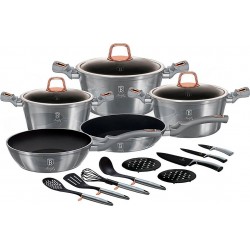 BERLINGER HAUS Batterie de cuisine Moonlight Induction 17 Pièces Aluminium