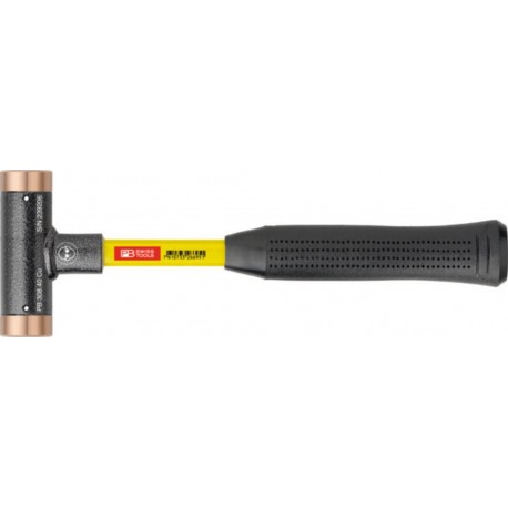 PB Swiss Tools Maillet anti-rebond avec embouts en cuivre Manche en Superglas, Diamètre de la tête du maillet 24 mm 308.24CU
