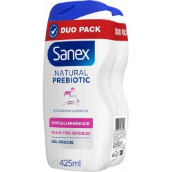 SANEX NATURAL PREBIOTIC GEL DOUCHE CREME HYDRATANT PREBIOTIQUE 850ML 2CT