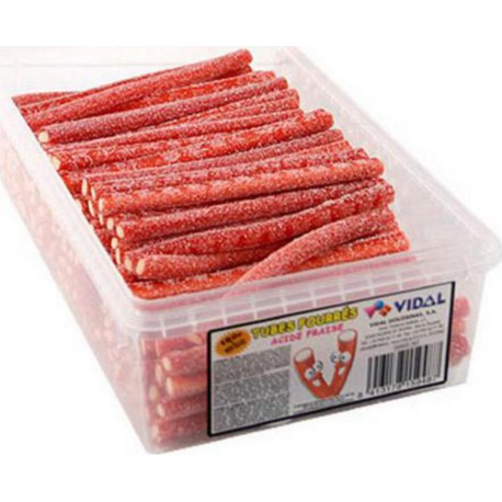 vidal Tubes Fourrés Fraise Acide